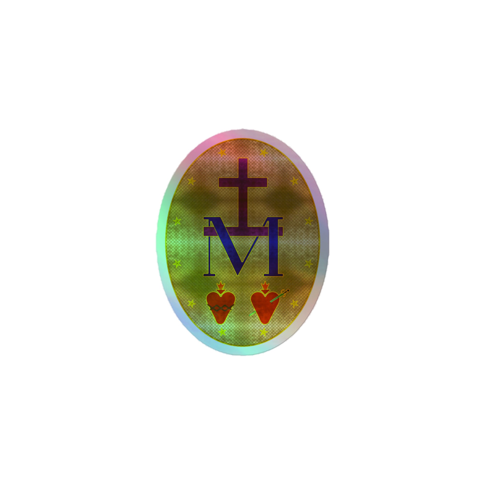 Miraculous Medal. (Holographic stickers.)