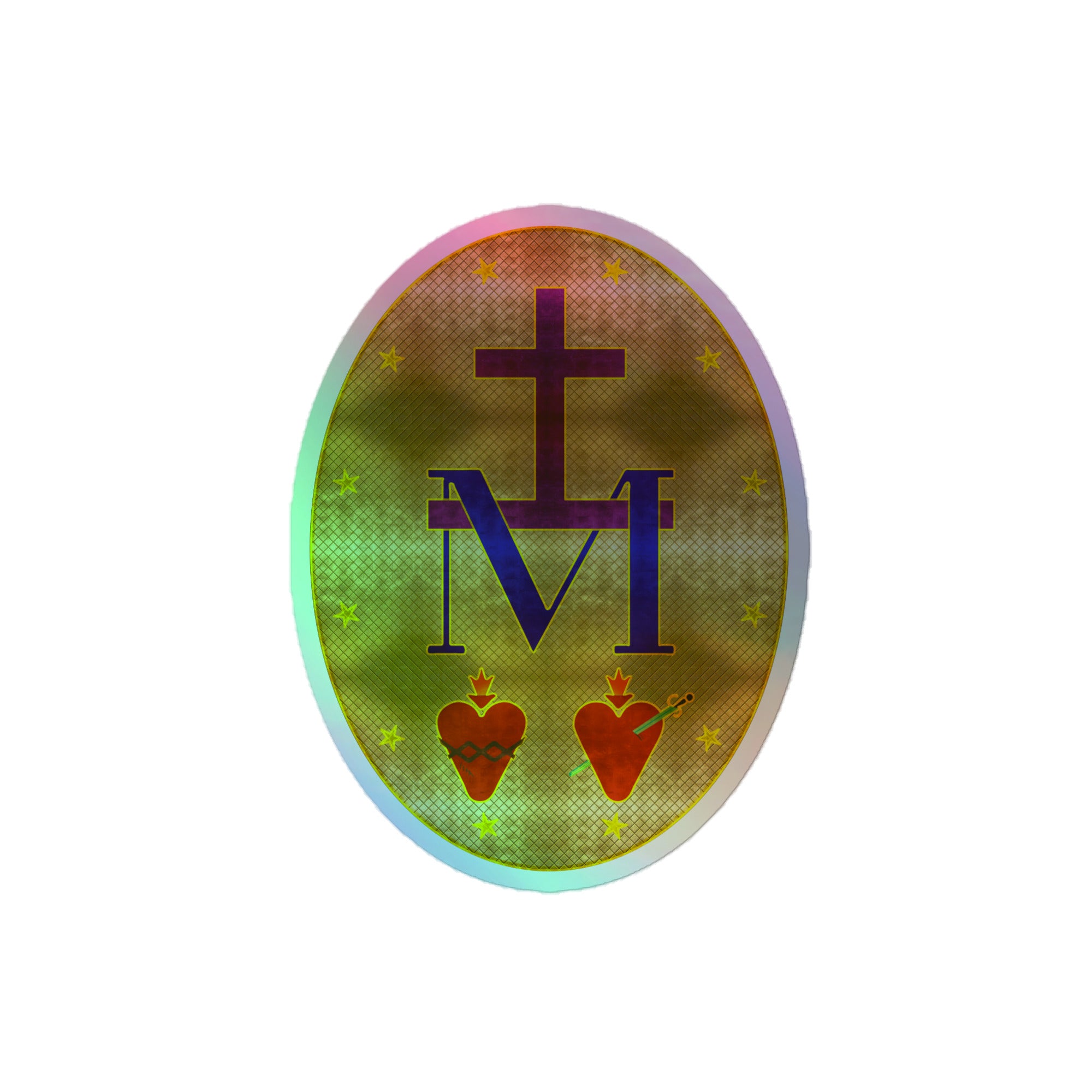 Miraculous Medal. (Holographic stickers.)